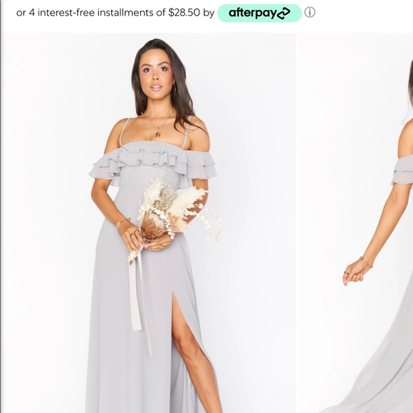 Show me your Mumus bridesmaid dress in dove grey brand new with tags - Picture 2 of 2